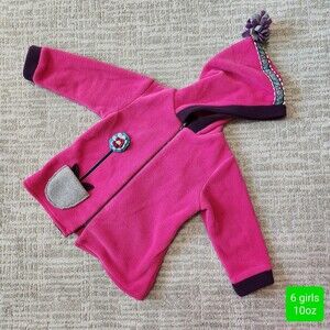 Tuff Kookooshka girl's hoodie floral fleece jacket pink size 6